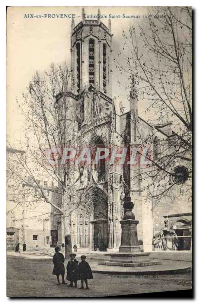 Aix-en-Provence — Kathedrale Saint-Sauveur — Linksansicht - Vorderseite