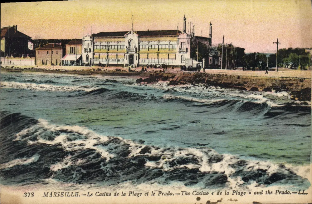 Marseille — Das Strandkasino und der Prado — Lévy Fils & Cie, Paris, n° 378 - Vorderseite