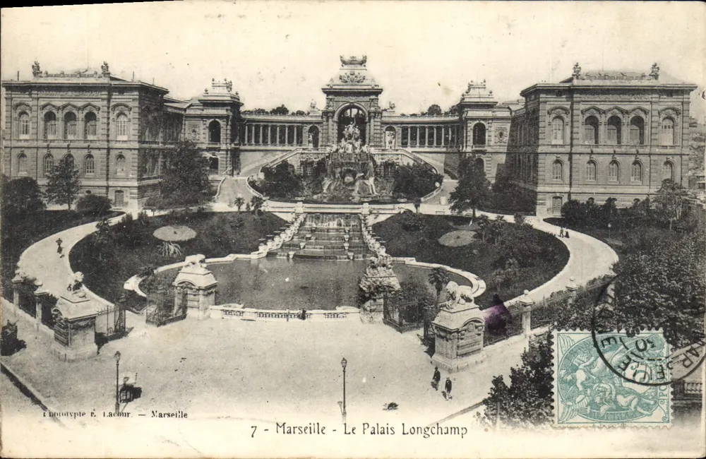 Marseille — Pałac Longchamp — Fotografia E. Lacour — nr 7 - Awers