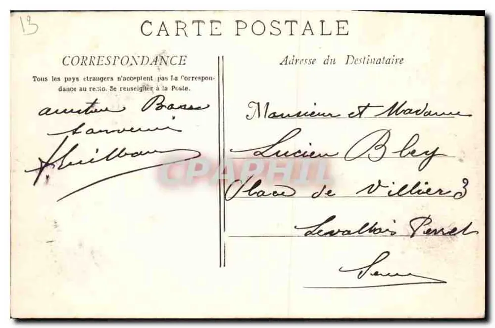 Marseille — Pałac Longchamp — Fotografia E. Lacour — nr 7 - Rewers