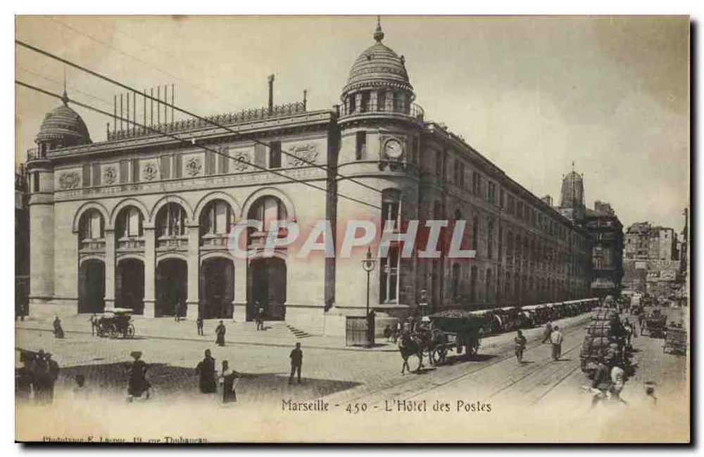 Marseille - O Hotel das Correios — Fototipo F. Lecou, 18, rue Thibaudin - Frente