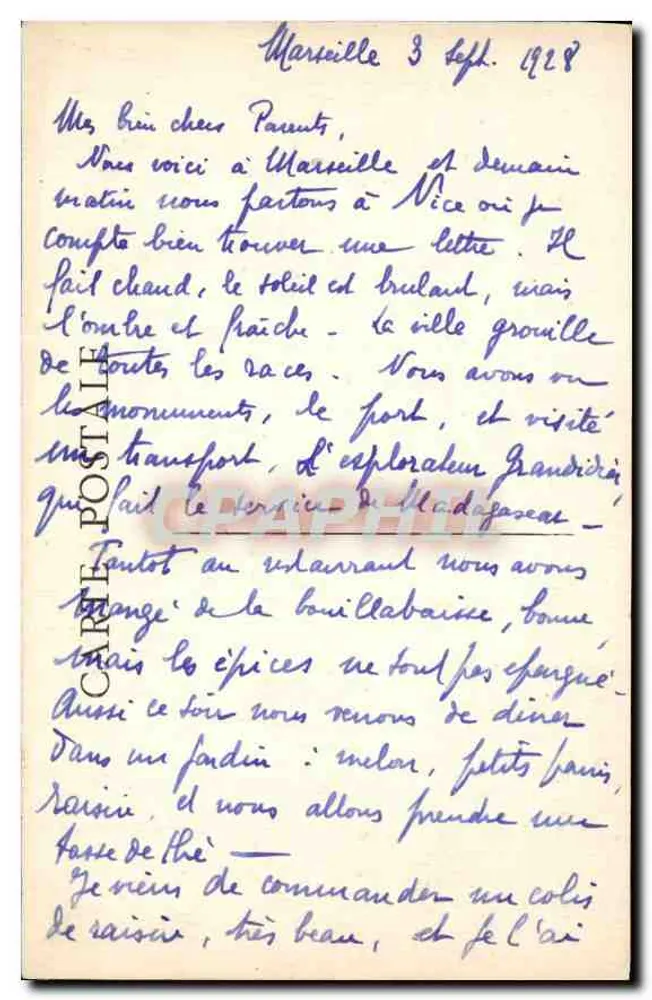 Marseille — Fort Saint-Jean und die Kathedrale — unbekannter Verlag - Rückseite