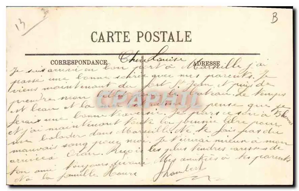 Marseille — Ansicht der Kathedrale und des Hafens Saint-Jean — LL. — n° 294 - Rückseite