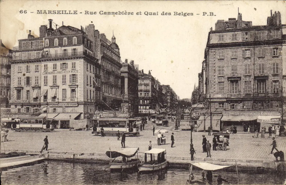 Marseille - Rue Cannebière und Quai des Belges — P.B. - Vorderseite