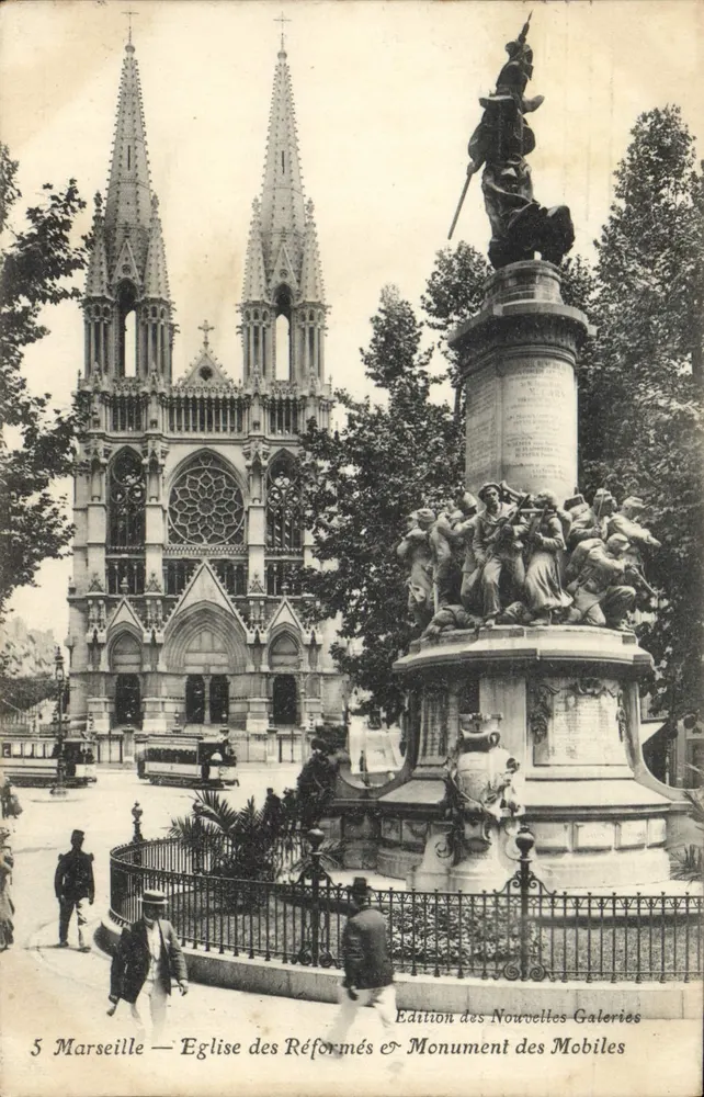 Marseille — Église des Réformés & Monument des Mobiles — Édition des Nouvelles Galeries - Vorderseite