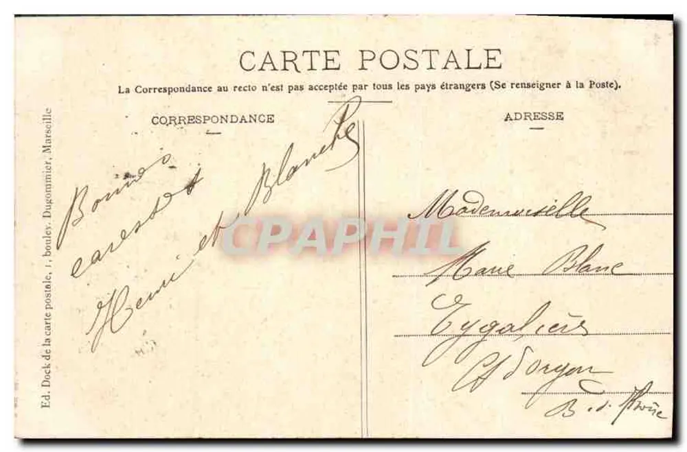 Marselha — Nossa Senhora da Guarda — Ed. Dugonniac, n°6 - Verso