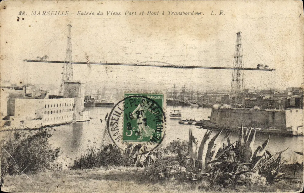 MARSEILLE — Eingang zum Vieux Port und Pont à Transbordeur — L.R. - Vorderseite