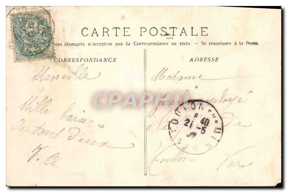 Marseille — Le Cours du Chapitre & die Réformés — Phototypie E. Lacour, Marseille - Rückseite
