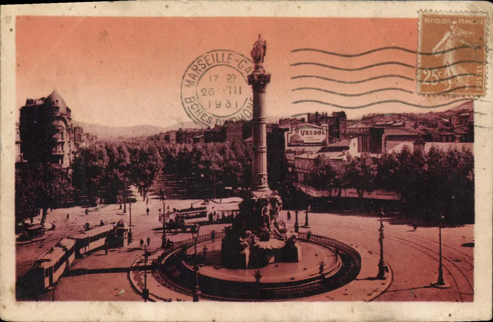 Marseille - Place Castellane und Fontaine Cantini — unbekannter Verlag, Seriennummer nicht sichtbar - Vorderseite