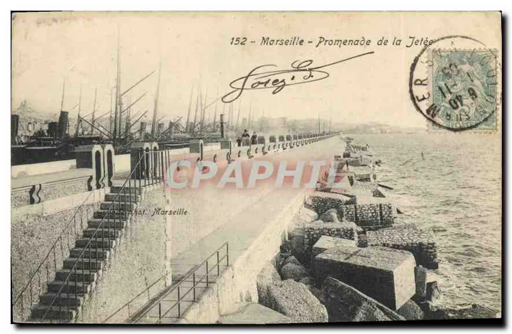 Marselha - Passeio da Jetée — editor J. Forez, n° 152 - Frente