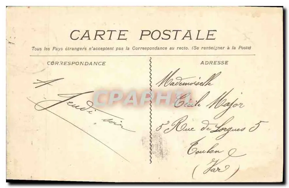Marselha - Passeio da Jetée — editor J. Forez, n° 152 - Verso