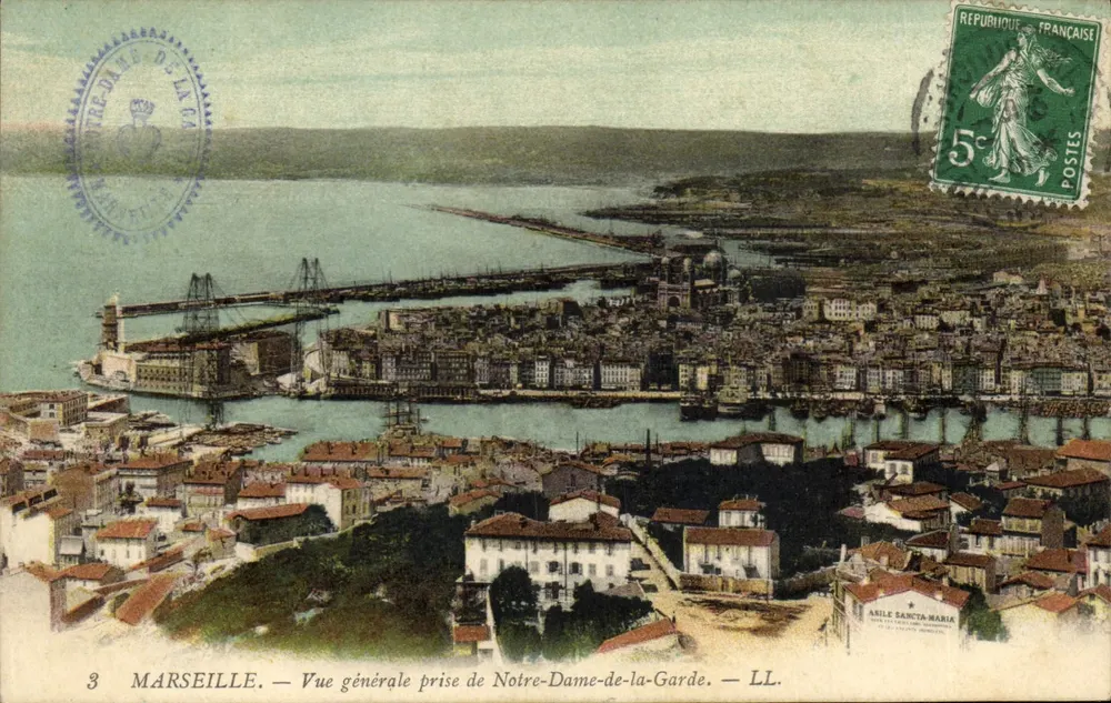 Marseille — Allgemeiner Blick vom Notre-Dame-de-la-Garde — LL. — Verlag LL. - Vorderseite