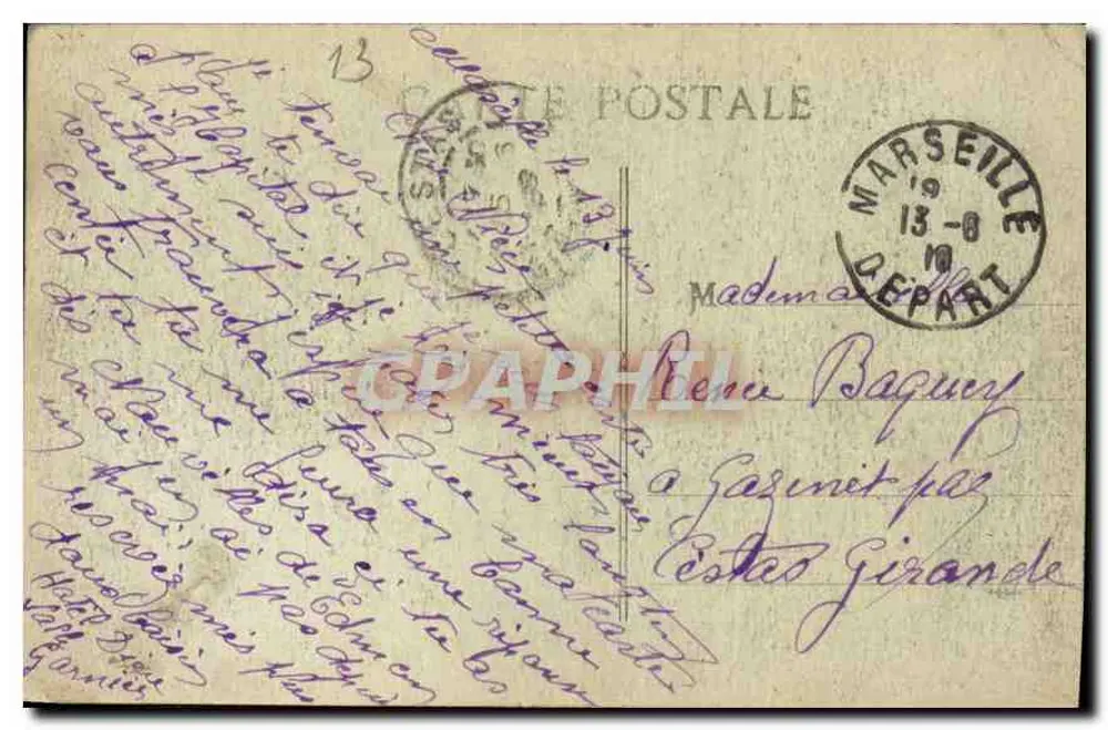 MARSEILLE — Couché de Soleil — E.L. - Verso