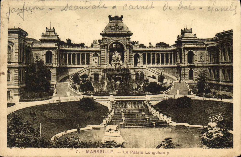 Marseille — O Palácio Longchamp — editor Tardy, n°7 - Frente