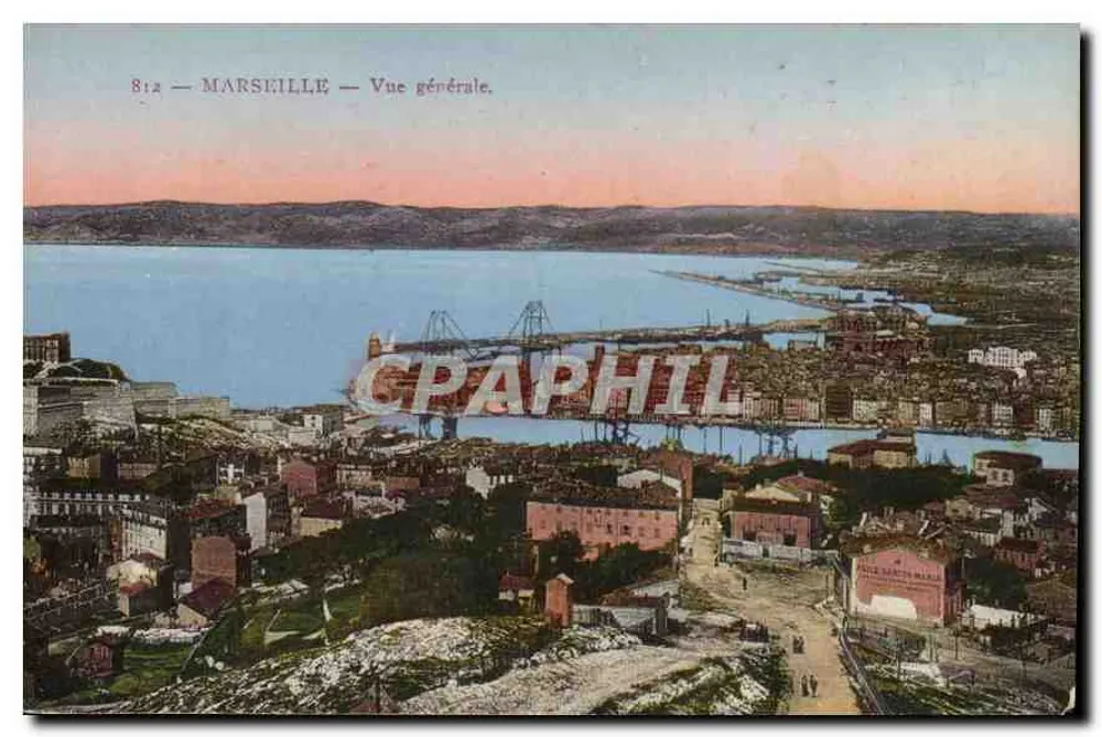 Marselha — Vista geral — Fotocor A.D.I.A. (Shiroch) Nice, n°812 - Frente
