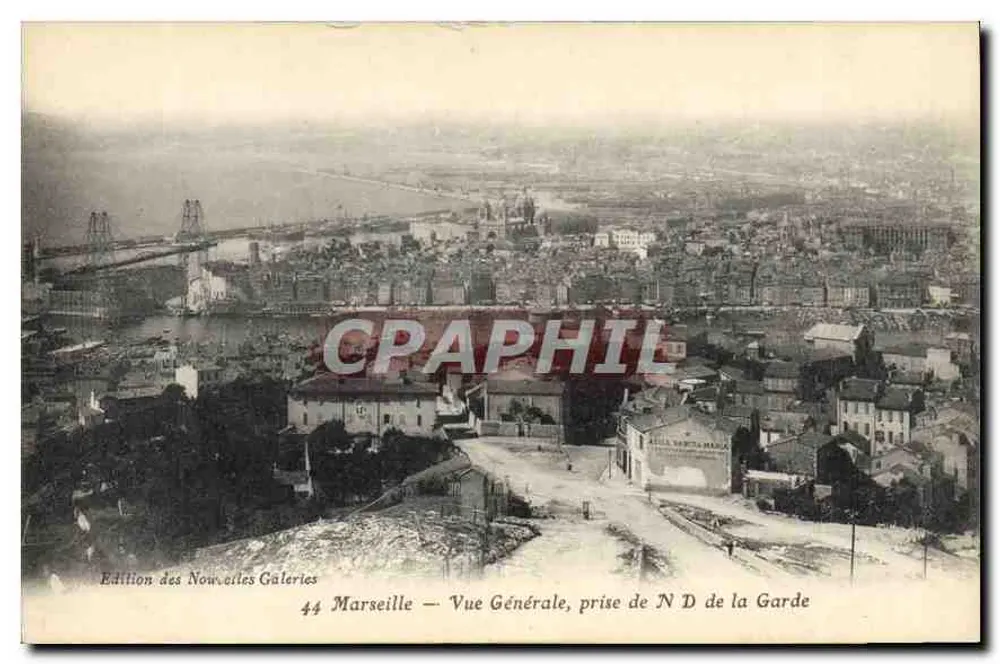 Marseille — Allgemeiner Blick, aufgenommen von N D de la Garde — Edition der Nouvelles Galeries, Nr. 44 - Vorderseite