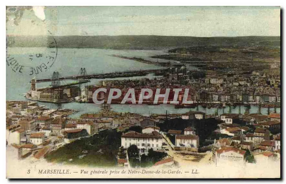 Marseille — Allgemeiner Blick von Notre-Dame-de-la-Garde — LL — Verlag AÉLIE SANTA MARIA - Vorderseite