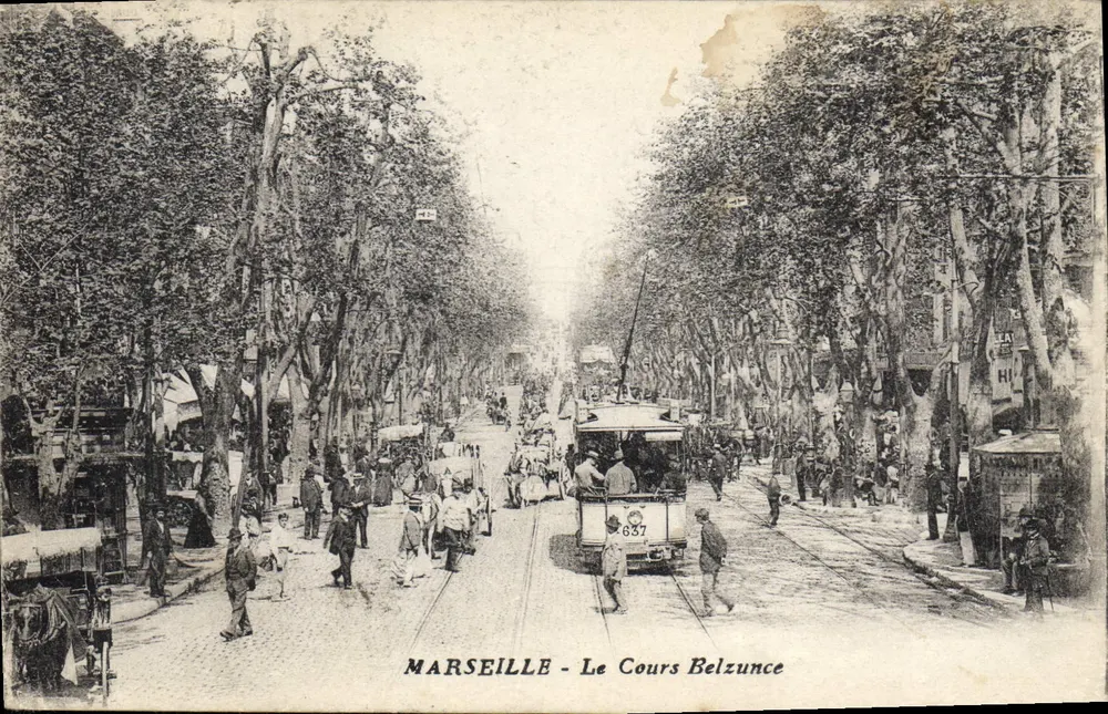 Marseille - O Cours Belzunce — trem n°637 — editor não identificado - Frente