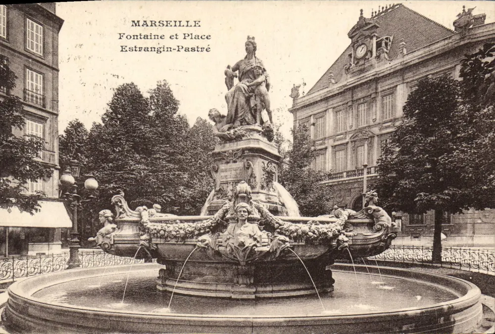 Marseille — Fontäne und Place Estrangin-Pastré — Verlag nicht sichtbar - Vorderseite