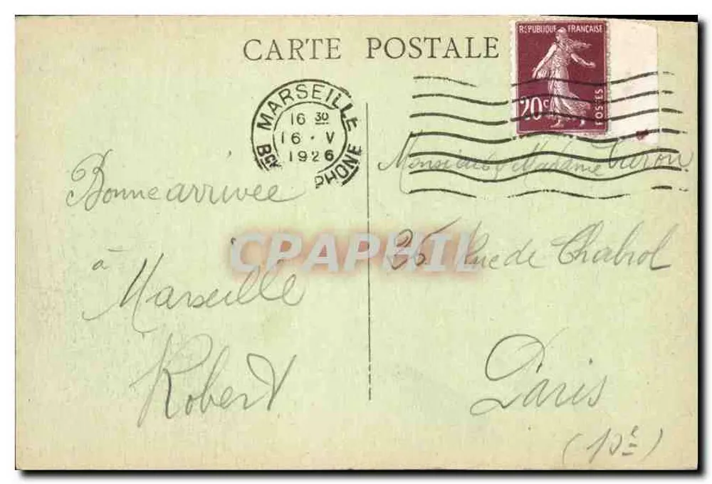 Marseille — Fontäne und Place Estrangin-Pastré — Verlag nicht sichtbar - Rückseite