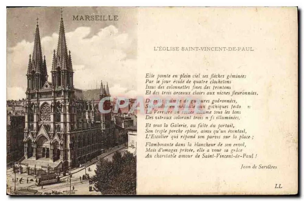 Marseille — A Igreja de São Vicente de Paulo — LL - Frente