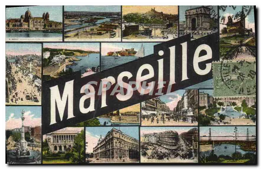 Marselha — vista panorâmica — editor não identificado, número de série não visível - Frente