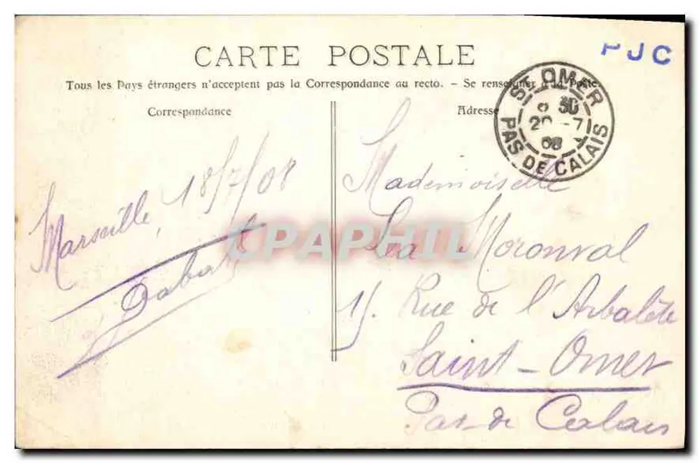 Marseille — Souvenir de Marseille — Éditeur : C. G. LITAT - Verso