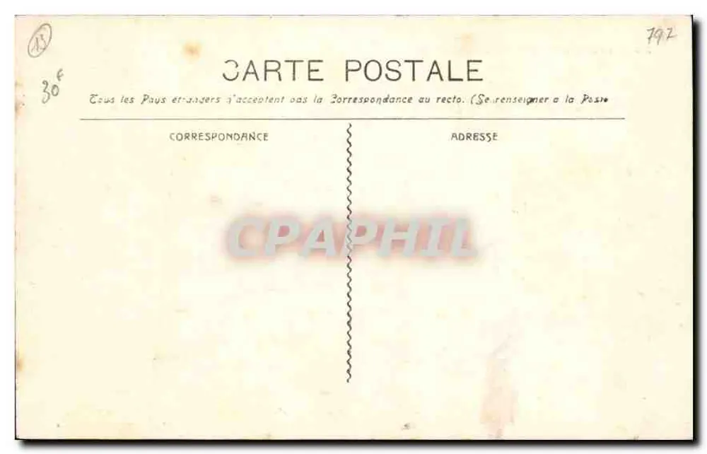 Marselha - O Castelo Borély — Edição Nouvelles Galeries, n°33 - Verso