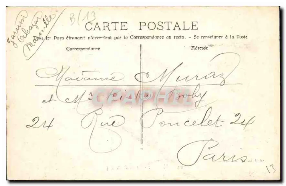 Marseille - O Castelo d'If — editor desconhecido, n° de série 64 - Verso