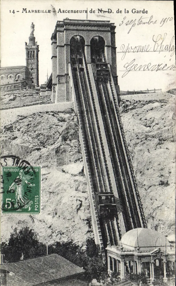 Marseille — Aufzüge der Notre-Dame-de-la-Garde — unbekannter Verleger, Nr. 14 - Vorderseite