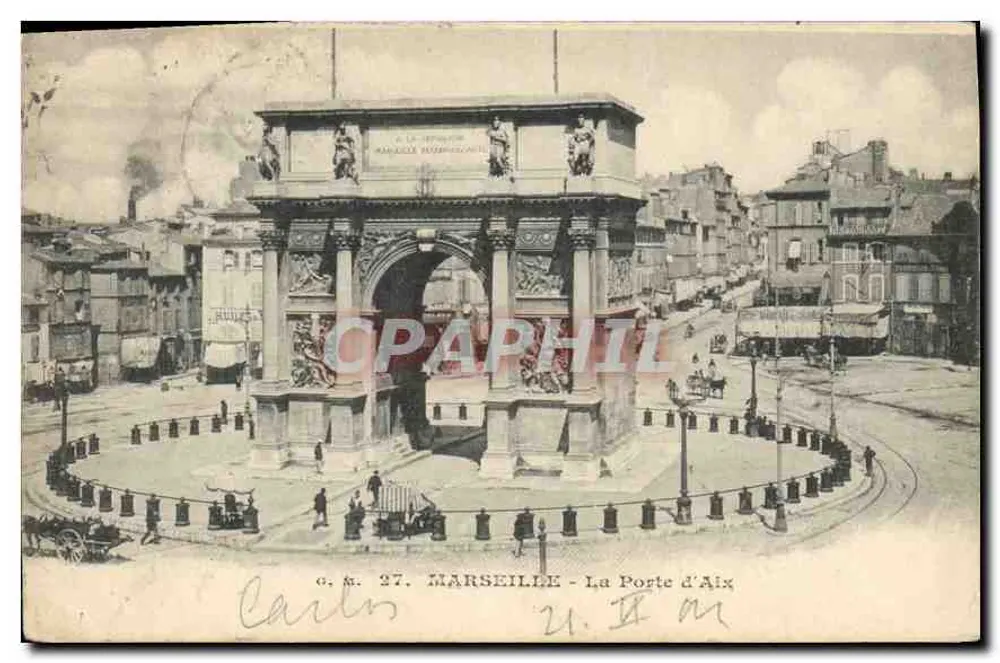 Marselha - A Porta de Aix — editor G. M. 27 - Frente