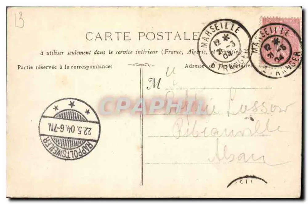 Marselha - A Porta de Aix — editor G. M. 27 - Verso