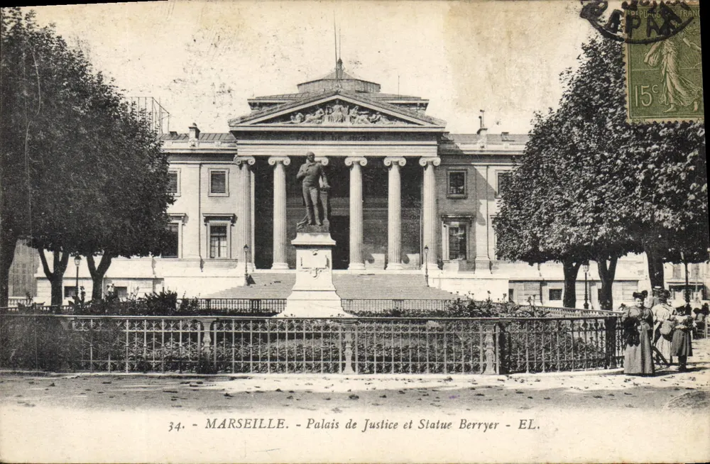 Marseille - Palast der Gerechtigkeit und Statue Berryer - EL. - Vorderseite
