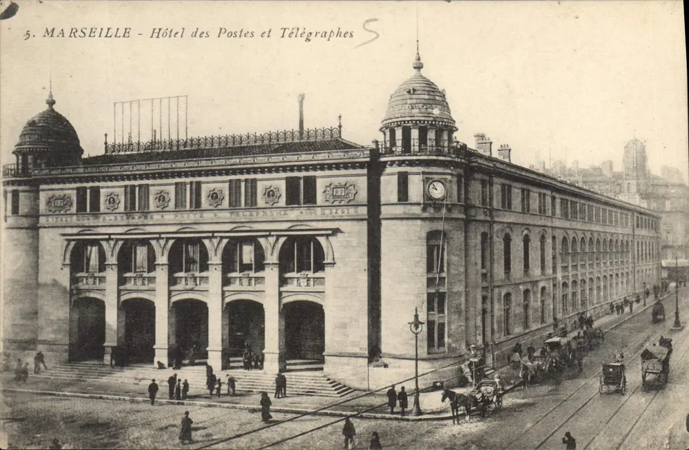 Marsiglia - Hotel delle Poste e Telegrafi — editore S. n°5 - Recto