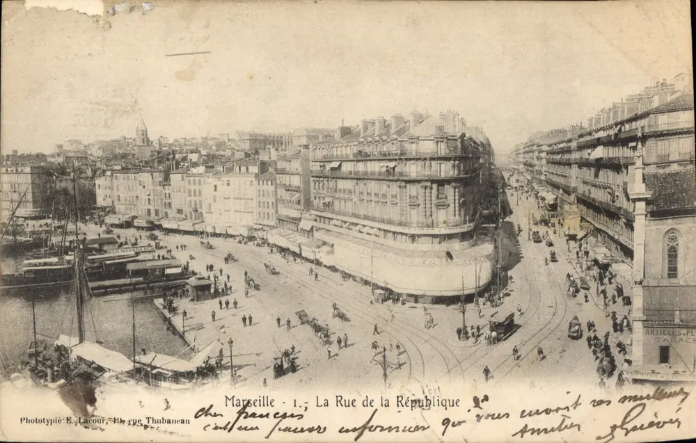 Marseille - A Rue de la République — Fototipia E. Lacour, rue Thubaneau, n°1 - Frente