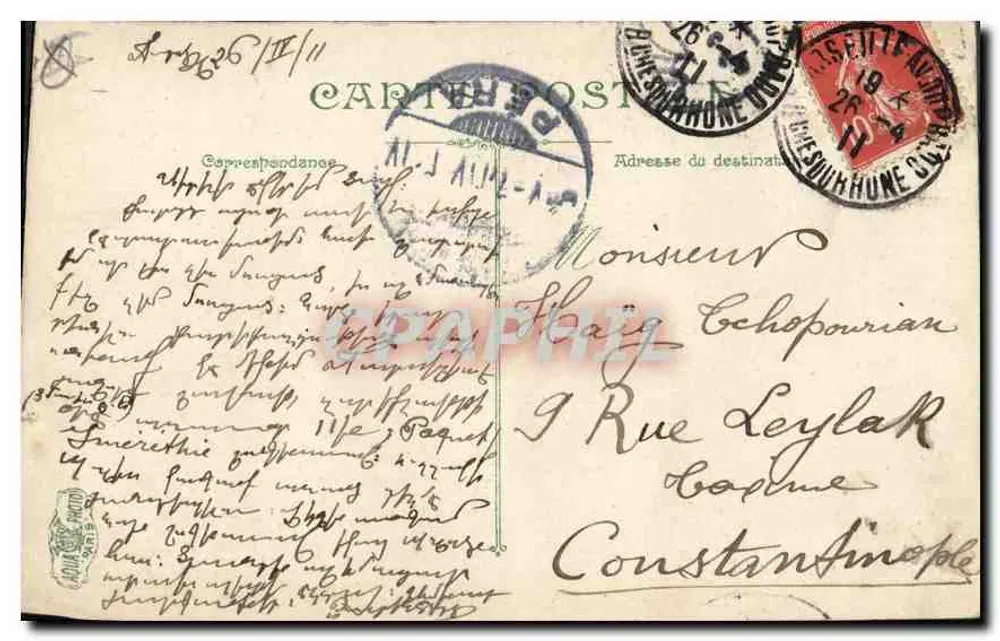 Marselha — A rua da República — editor A. J. TILLILL - Verso