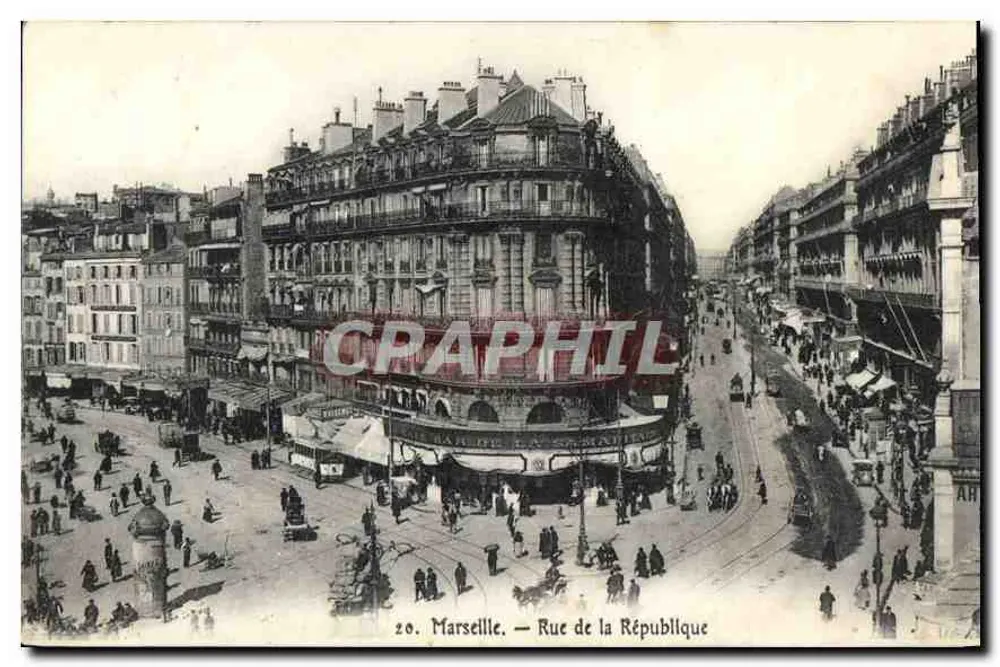 Marselha — Rue de la République — editor anônimo, n° 20 - Frente