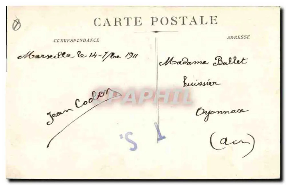 Marseille - Rue de la République — vista animada com quai e trem — editor 'Posyès' n°1 - Verso