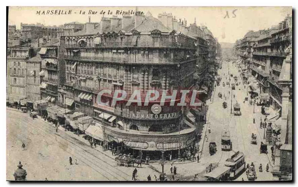MARSEILLE - a Rue de la République — Cinématographie — editor não visível - Frente
