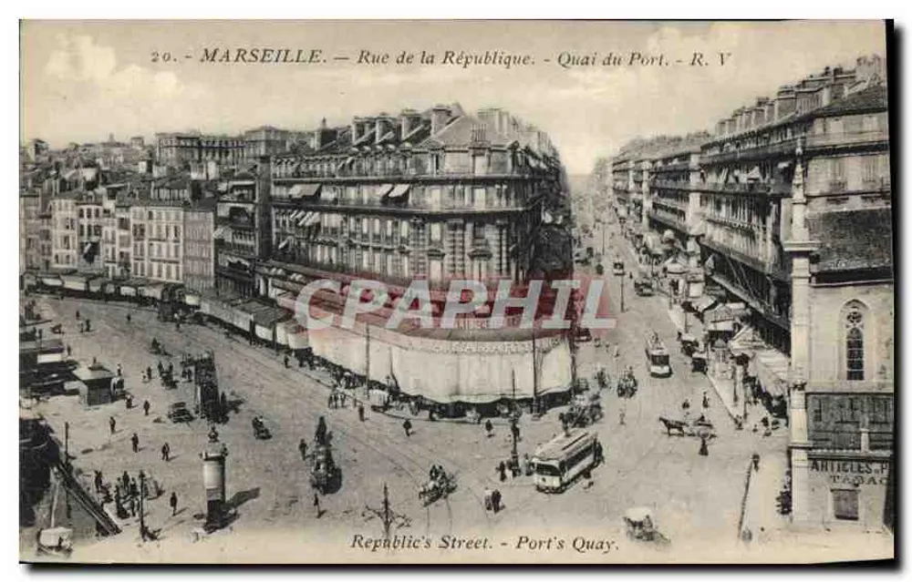 MARSEILLE — Rue de la République — Quai du Port — R. V - Vorderseite