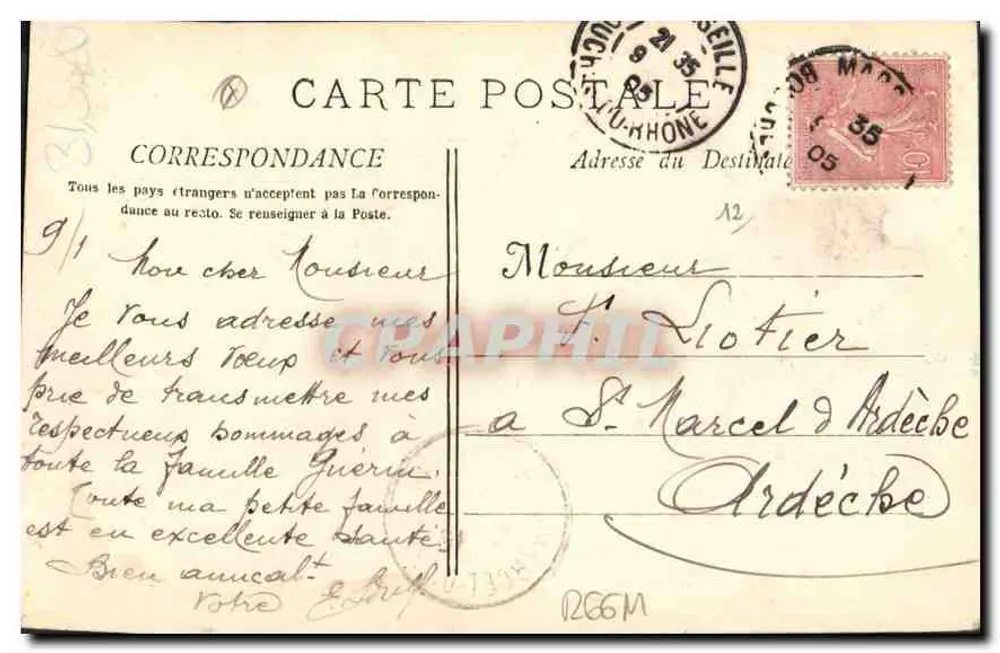 Marseille - A Rua da República — Fototipo E. Lacomi — n°1 - Verso