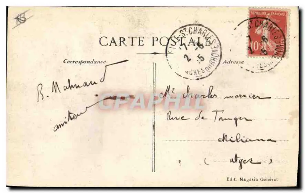 MARSEILLE - Rue de la République — Cinématograph, editor Magasin Général - Verso