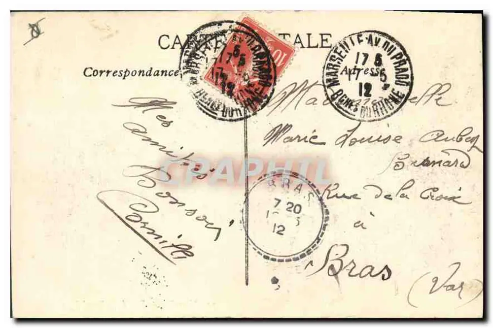 Marselha — Rue de la République — Editor ARNÉ, n°20 - Verso