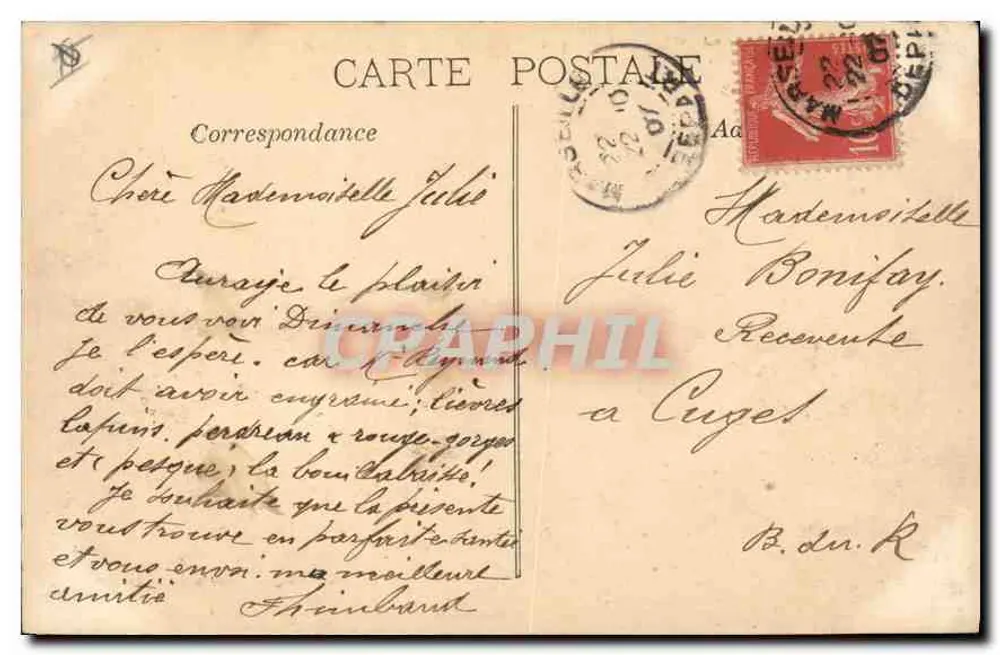 Marseille. 24. - Rue de la République — Magasin Général - Marseille, éditeur Magasin Général - Verso