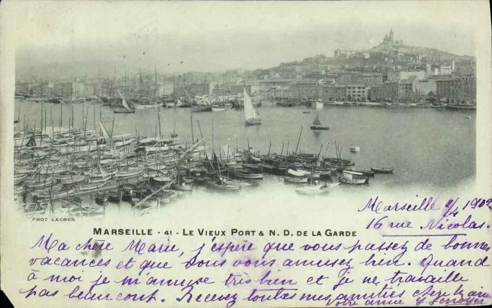 Marseille — Le Vieux Port & N.D. de la Garde — Phot. Lacour, n°41 - Vorderseite
