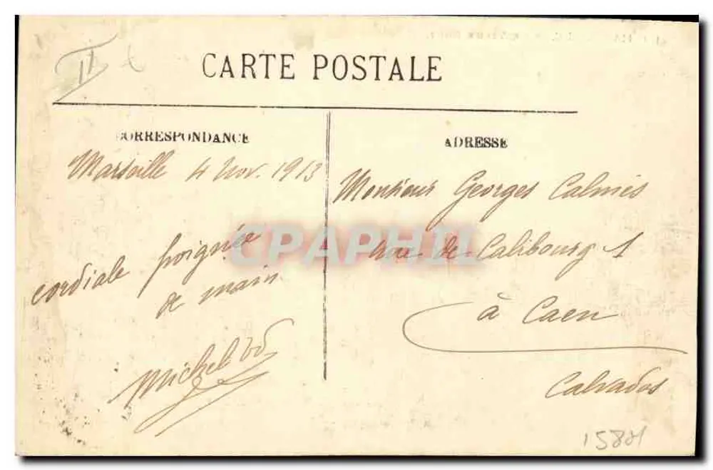 Marseille — Le Vieux Port — Unbekannter Verlag, Seriennummer 69 - Rückseite