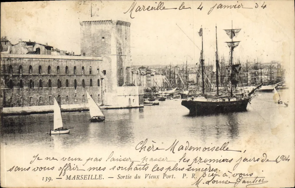 Marseille — Ausfahrt vom Alten Hafen — P. R. Louis Gantier, n°139 - Vorderseite