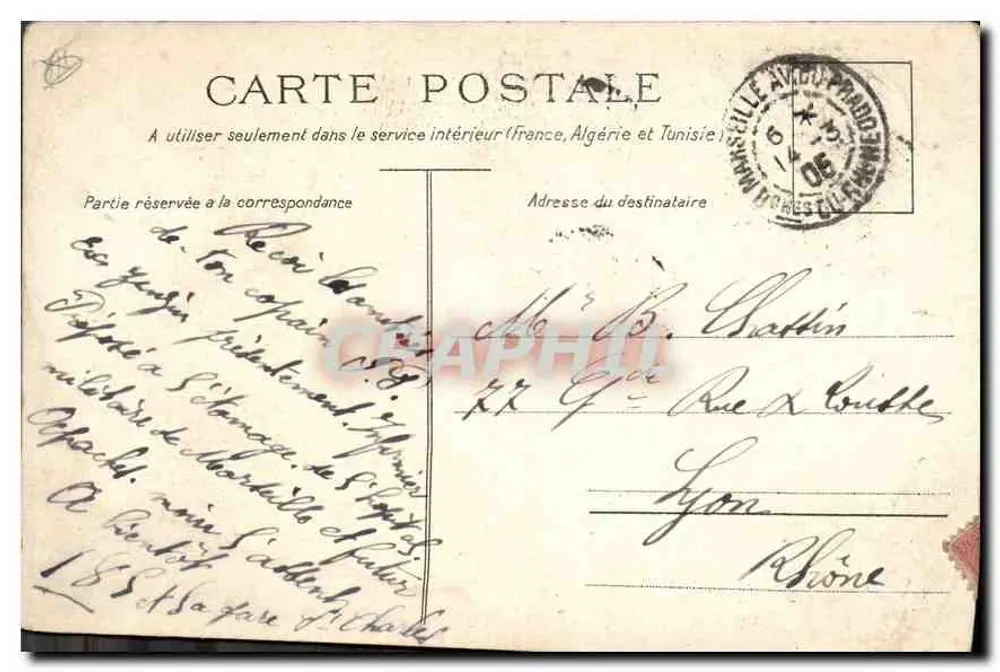 Marseille — Eingang zum Alten Hafen — Edition C. Marière - Marseille - Rückseite