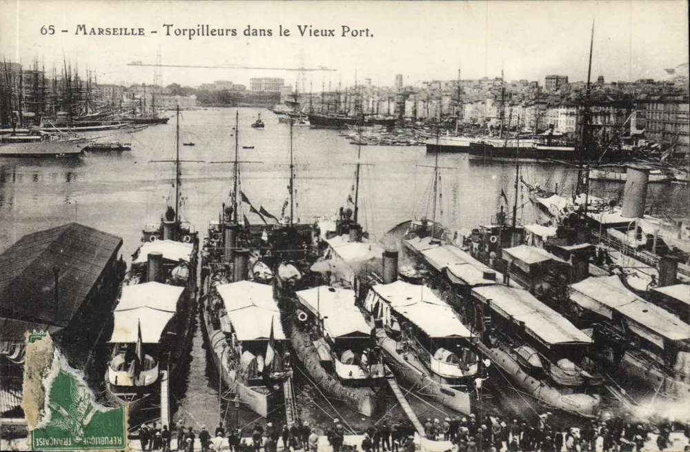 Marseille - Torpedoboote am Vieux Port — République Française, n° 65 - Vorderseite