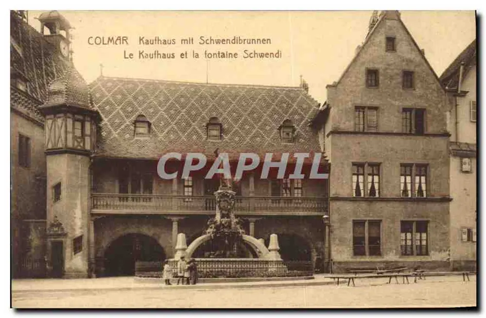 Colmar — Das Kaufhaus und die Schwendi-Fontäne — Jul. Ménches & Cie, Straßburg, n° 3830 - Vorderseite